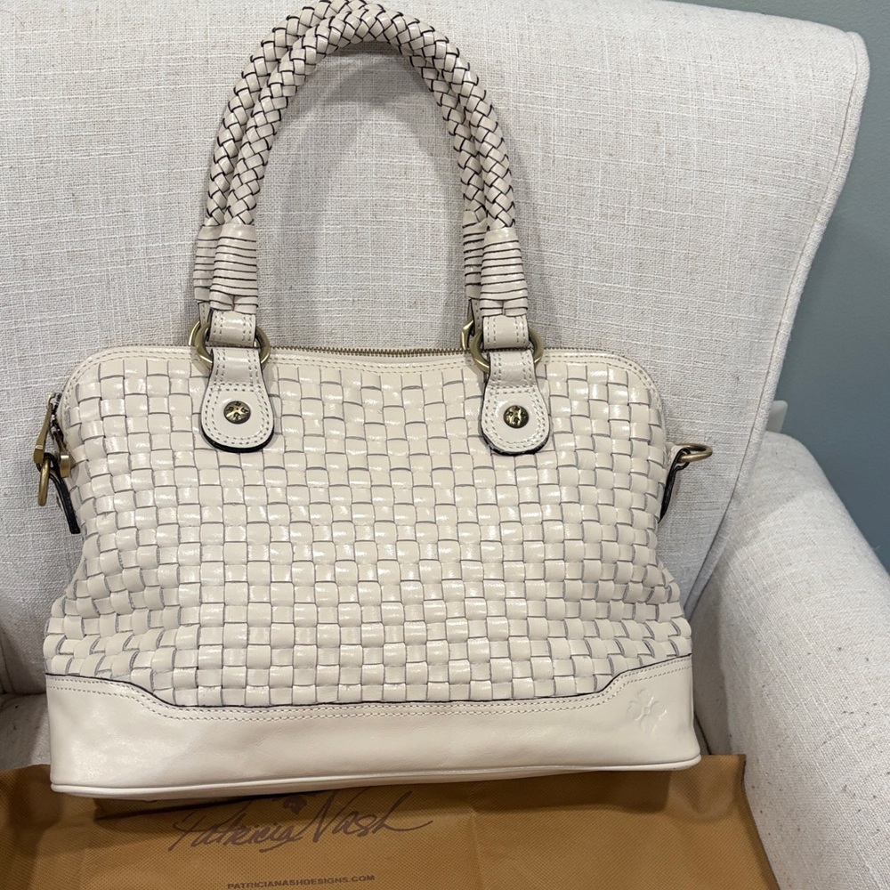 LIMITED EDITION Patricia Nash Woven Cream Satchel